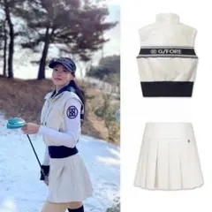 新作 ジーフォア ゴルフ レディース セットアップ ベスト スカート 2点セット