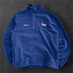 90s vintage Birdie 刺繍　フリースハーフジップスウェット　古着