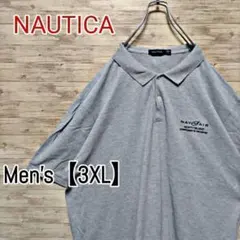 B120【US輸入】NAUTICA(ノーティカ)　半袖ポロシャツ【3XL】グレーのサムネイル