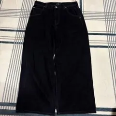 希少y2k 00s XLARGE ブラック デニム ワイドパンツ