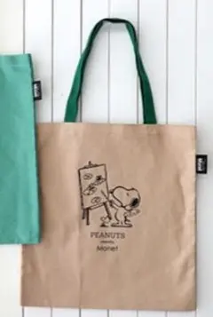 モネ展 スヌーピー トートバッグ ベージュ