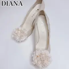 【美品】ダイアナ フラワーパンプス 23cm 結婚式 パーティー 卒乳園