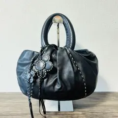 希少 ANNA SUI アナスイ レザー ハンドバック フラワー