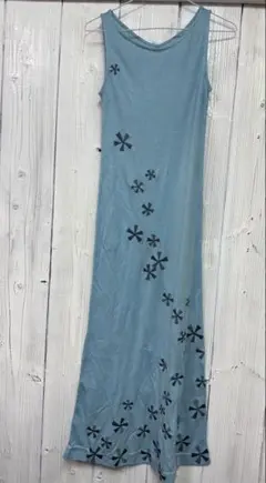 シビラ　ワンピース　水色 花柄刺繍　ルームウェア