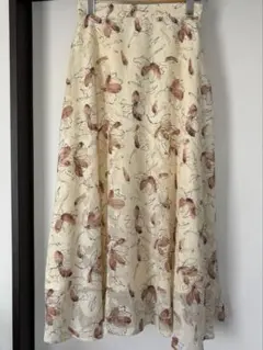 花柄フレアスカート クリーム色