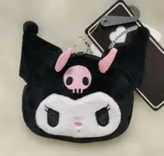 クロミ　エコバッグ　ブラック　ピンク　フェイスマスコットチャーム　サンリオ