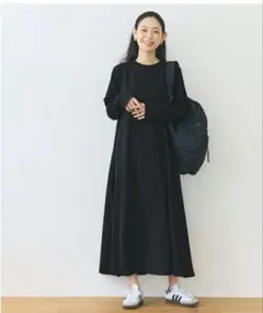 cocaエンボス加工AラインフレアワンピースM