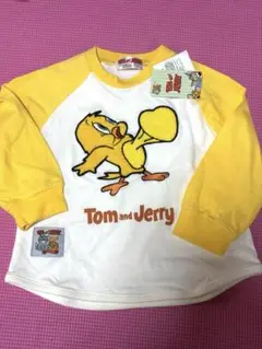 新品タグ付　トムとジェリー 長袖サガラTシャツ85周年　カナリア　110