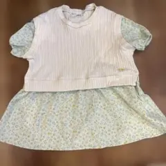 【美品】ROPE PICNIC チュニック クリーム色 花柄　100サイズ