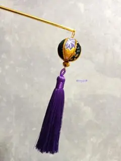 セール 一点物 紫 和玉 さらさら タッセル ゆらゆら 簪 / かんざし