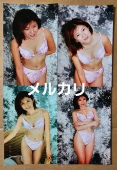 杉村陽子 生写真 4枚セット⑥レースクイーン（ハガキサイズ)水着（再