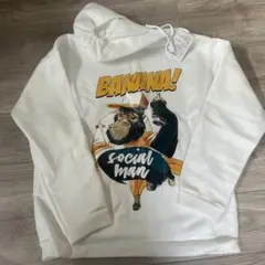 新品 メンズ パーカー ストリート カジュアル 白 ホワイト2XL 裏起毛