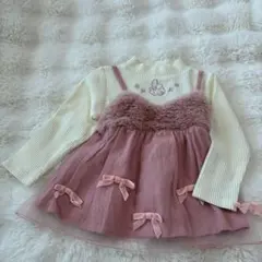 マイメロ　ファーキャミソール付きトップス　チュール　ベビー　90 ピンク