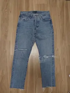 LEVI'S ダメージジーンズ カットオフ ブルー 24/28 501スキニーのサムネイル
