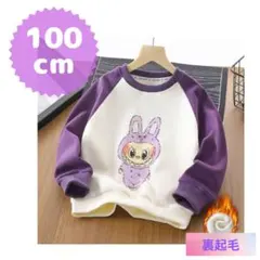 ラブブイラストLABUBUトレーナー 100cm 裏起毛　紫冬用　 即購入⭕️