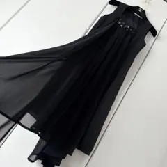 ロートレアモン★フォーマルワンピース★黒★ノースリーブ★半袖ドレス