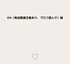 KM（発送関連注意あり、プロフ読んで）様