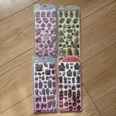 おぱんちゅ風&モンチッチ風うるちゅるシール４枚セット