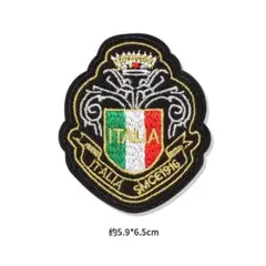イタリア国旗刺繍パッチ 約5.9*6.5cm