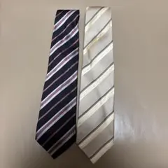 HILTON 100%シルク　ネクタイ 2本セット 斜めストライプ柄