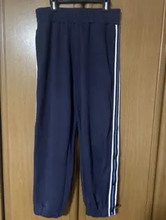 H&Mネイビー サイドストライプ ジョガーパンツ