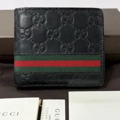 美品】GUCCI 長財布 ラウンドファスナー GG シマ シェリーライン