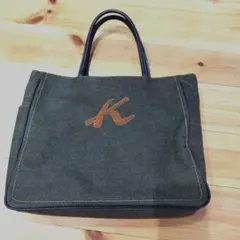 極美品　kitamura キタムラ デニム トートバッグ レザー ロゴ