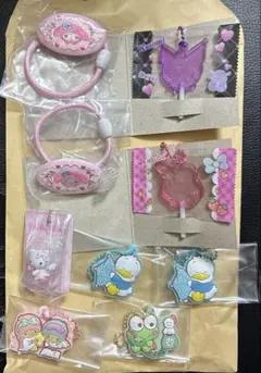 サンリオ　キャラクター　ストラップ、ヘアゴム等セット