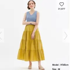 ティアードフレアロングスカート　ジーユー　GU