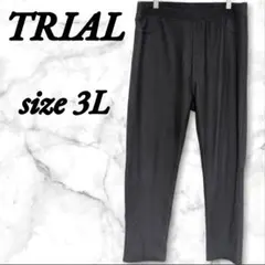トライアル スキニーパンツ ストレッチ ウエストゴム 3L ブラック ポケット