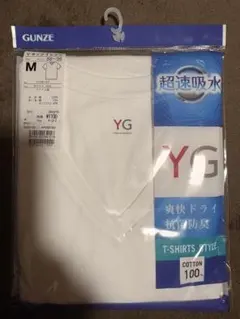 192.GUNZE YG VネックTシャツ Mサイズ ホワイト