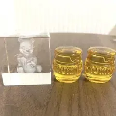 東京ディズニーランド　3Dキューブ　クリスタル　置物　ペーパーウェイト　プーさんのサムネイル