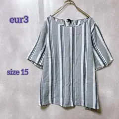 【eur3】 エウルキューブ （15） バックリボン ストライプ 半袖ブラウスのサムネイル