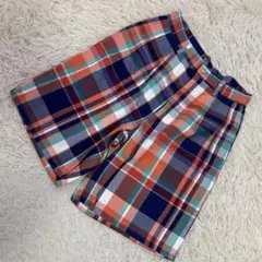 Polo by Ralphlauren チェック柄パンツ オレンジ ブルー 74のサムネイル