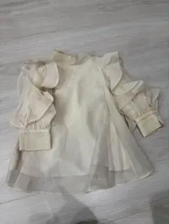 SNIDEL フリル長袖ブラウス アイボリー