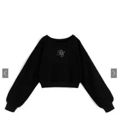 ラインストーンロゴスウェットトップス[sm354]