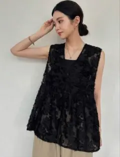 【美品】フリンジベスト ブラック　L