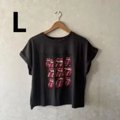 GU×ローリングストーンズ レディース ウォッシュドグラフィックT Lサイズ