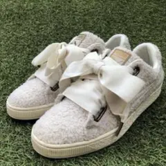 新品】PUMA プーマ バスケットハートパテント ホワイト エナメル 24cm 