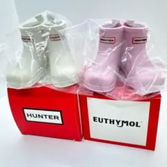 【新品未使用】ユーシーモール×ハンター　歯ブラシブーツスタンド　クリーム&ピンク