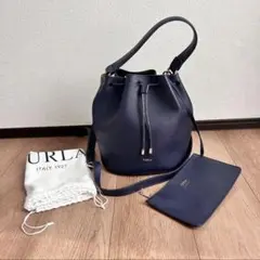 美品 TILA MARCH レザー 2WAY ショルダーバッグ ネイビー - メルカリ