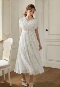 ワンピース herlipto Tiered Polka-Dot Long Dress Herlipto Tiered Polka-Dot Long Dress