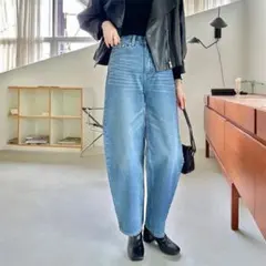 cocomomo カーブデニムパンツ M ハイウエスト ワイド コクーン
