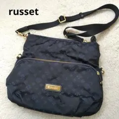 russet美品 ネイビー紺色 ショルダーバッグ2way
