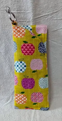 ハンドメイド＊メガネ・サングラスケース 　吉祥文様のりんごたち