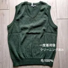 AUSTIN REED ベスト Sサイズ グリーン 毛100%