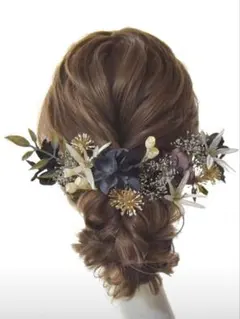 A9※※髪飾り　結婚式　成人式　ヘッドパ―ツ　銀箔　水引き付き