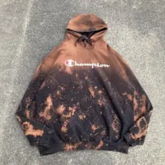 お*お様 鬼フェード Championロゴパーカー XL 鉄錆色 褪色 グランジ