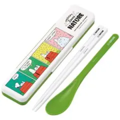 スヌーピー カトラリーセット グリーン　箸&スプーンセット　抗菌　★新品★