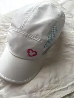 ホワイト ミッキー型ロゴ キャップ